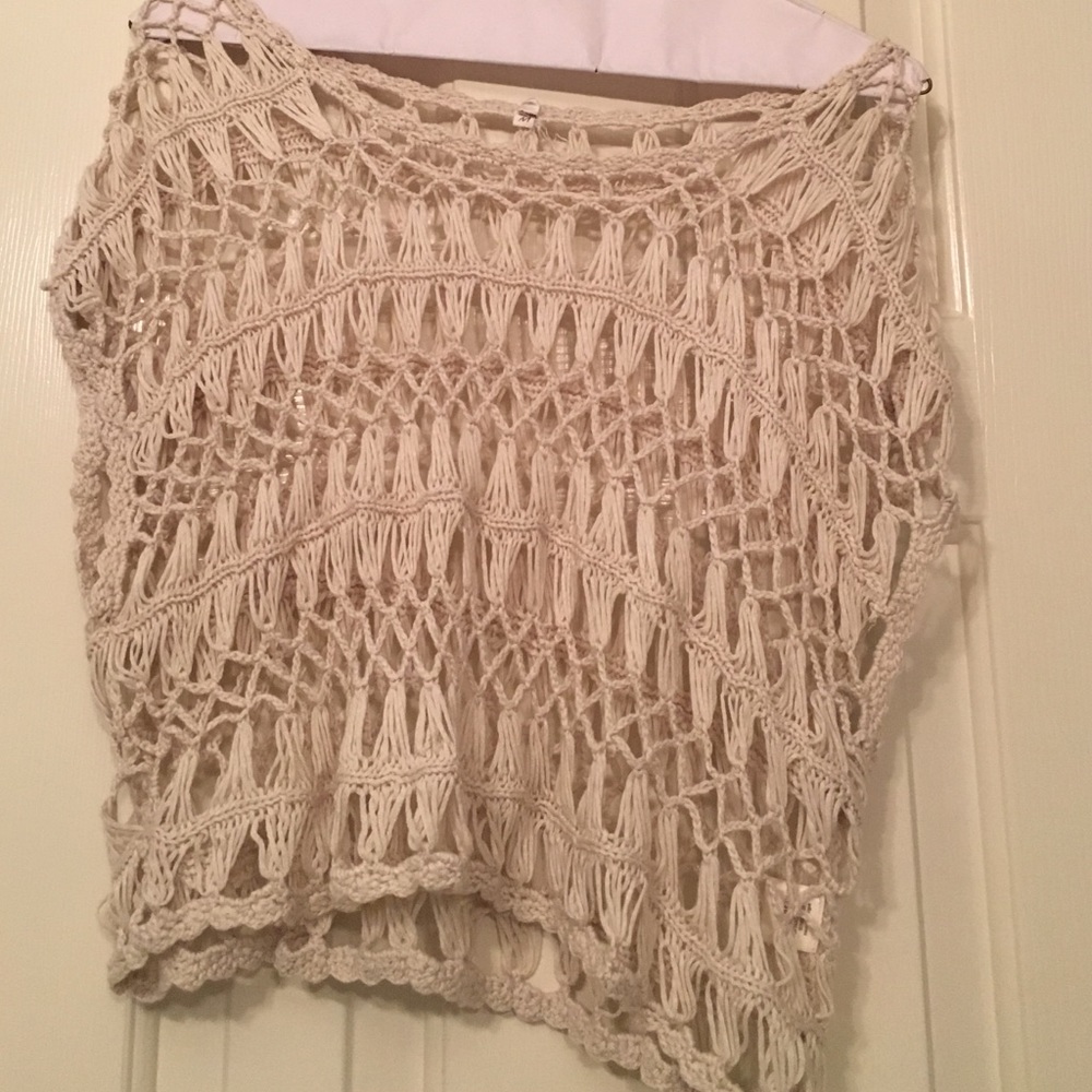 White/cream crochet top!