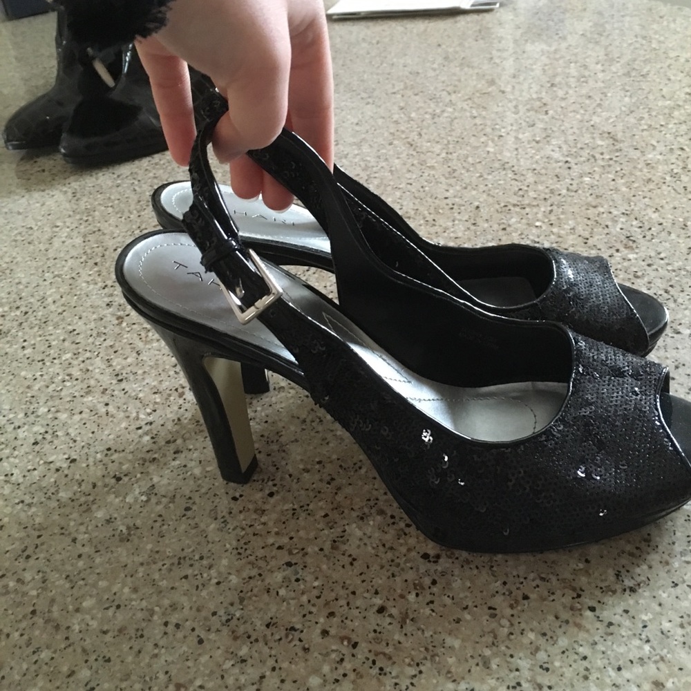 Peep toe Sequin High Heels