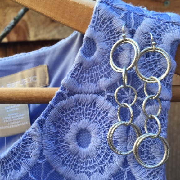 Silver Dangling Multi Hoop Earrings - Picture 4 of 4