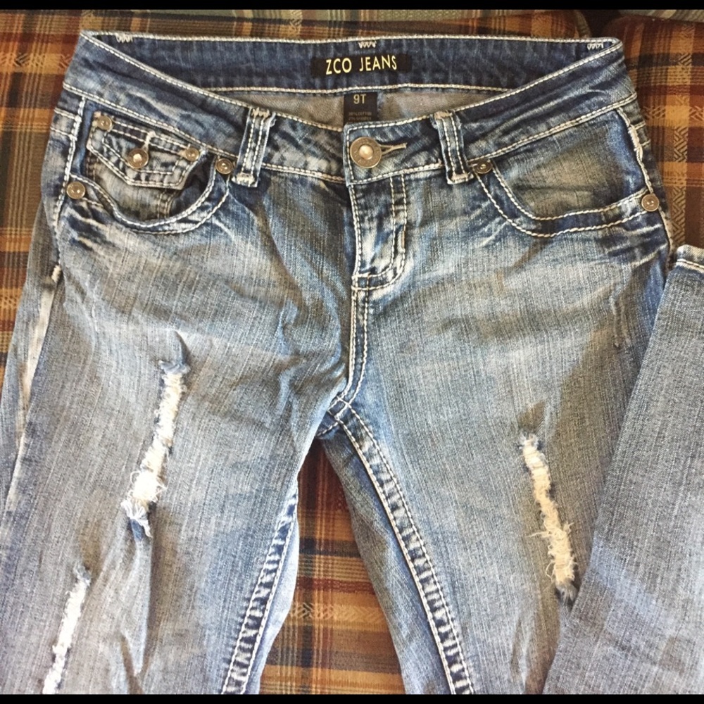 ZCo jeans. Faded distressed