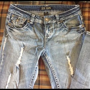 ZCo jeans. Faded distressed