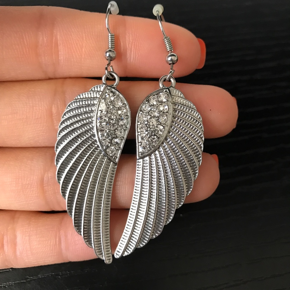 Silver Angel Wings Earrings