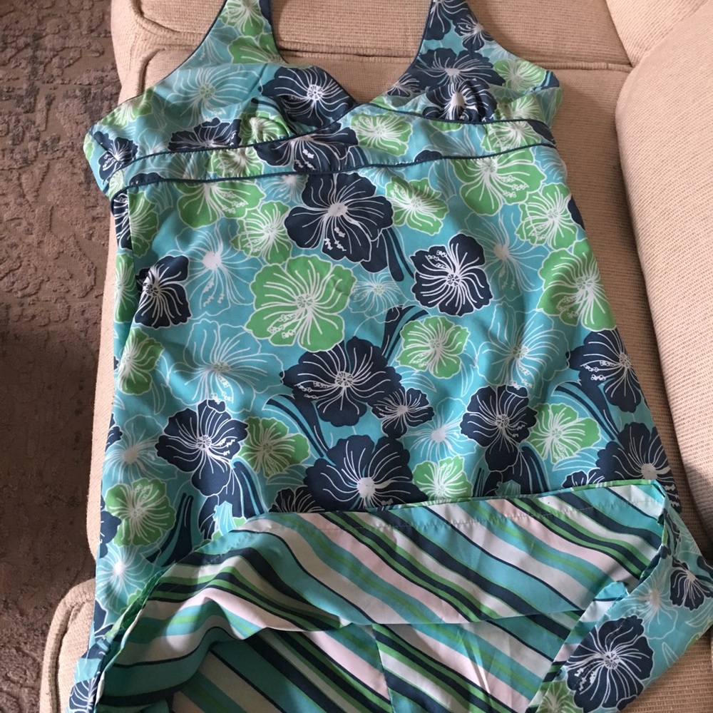 Reversible tropical halter dress