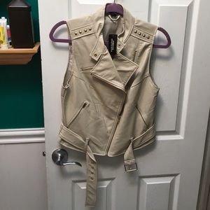 Forever 21 cream and gold studded vest