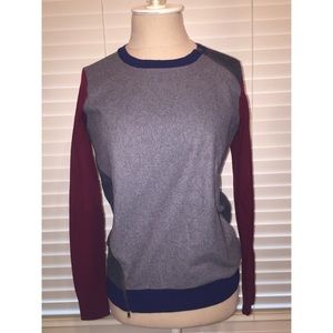 J. Crew Asymmetrical Color Block Zip Sweater