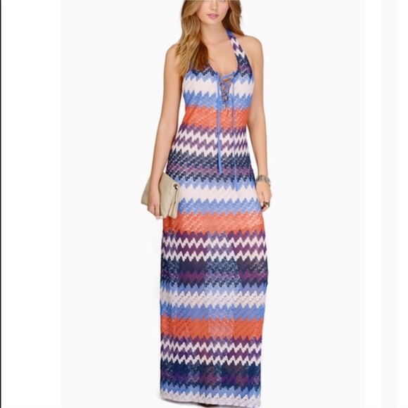 Tobi Happy Daze Dress Blue Multi Color - Picture 1 of 3