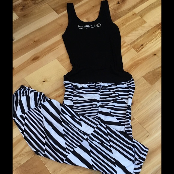 bebe Dresses & Skirts - ⬇️ Bebe Maxi Skirt Black White Slit in Back