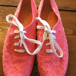 Coral pink Keds sneakers