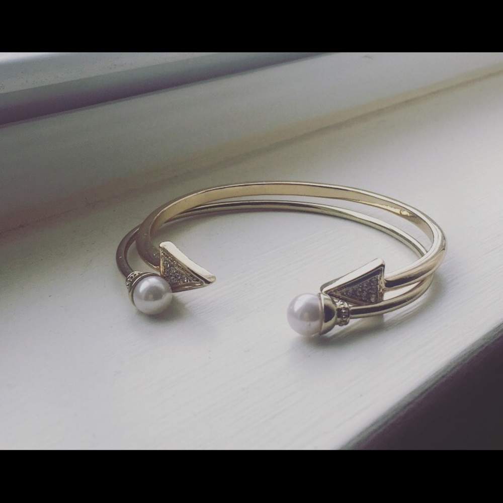 2 gold stackable bracelets