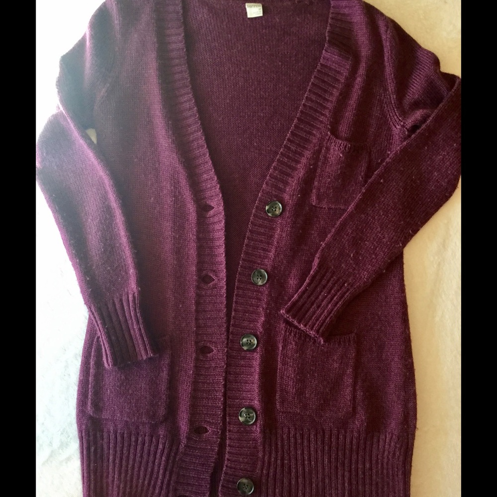 Purple Wool Cardigan