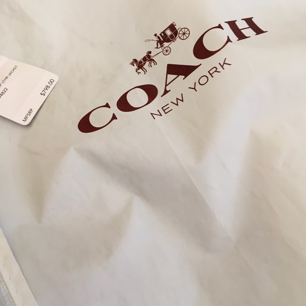 AUTHENTIC COACH BUTTER SOFT BLACK LEATHER BOMBER JACKET - Picture 7 of 8