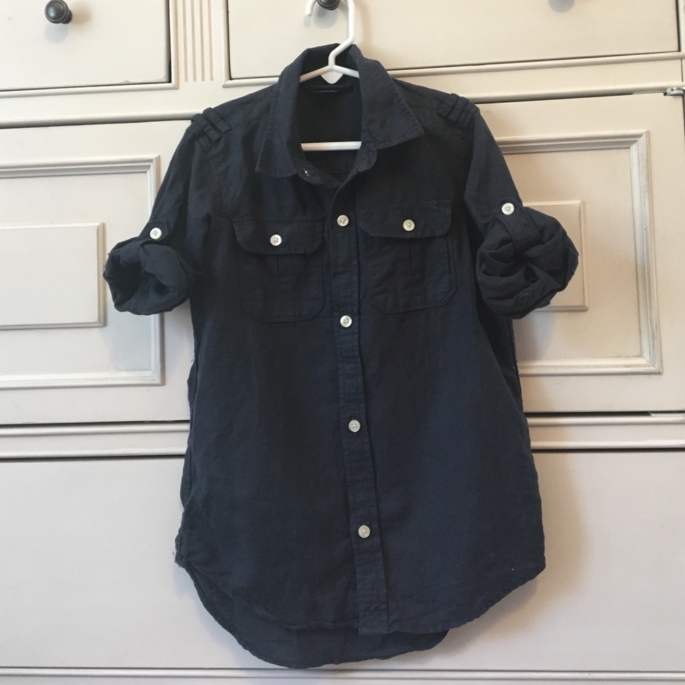Boys Linnen Button Down Shirt