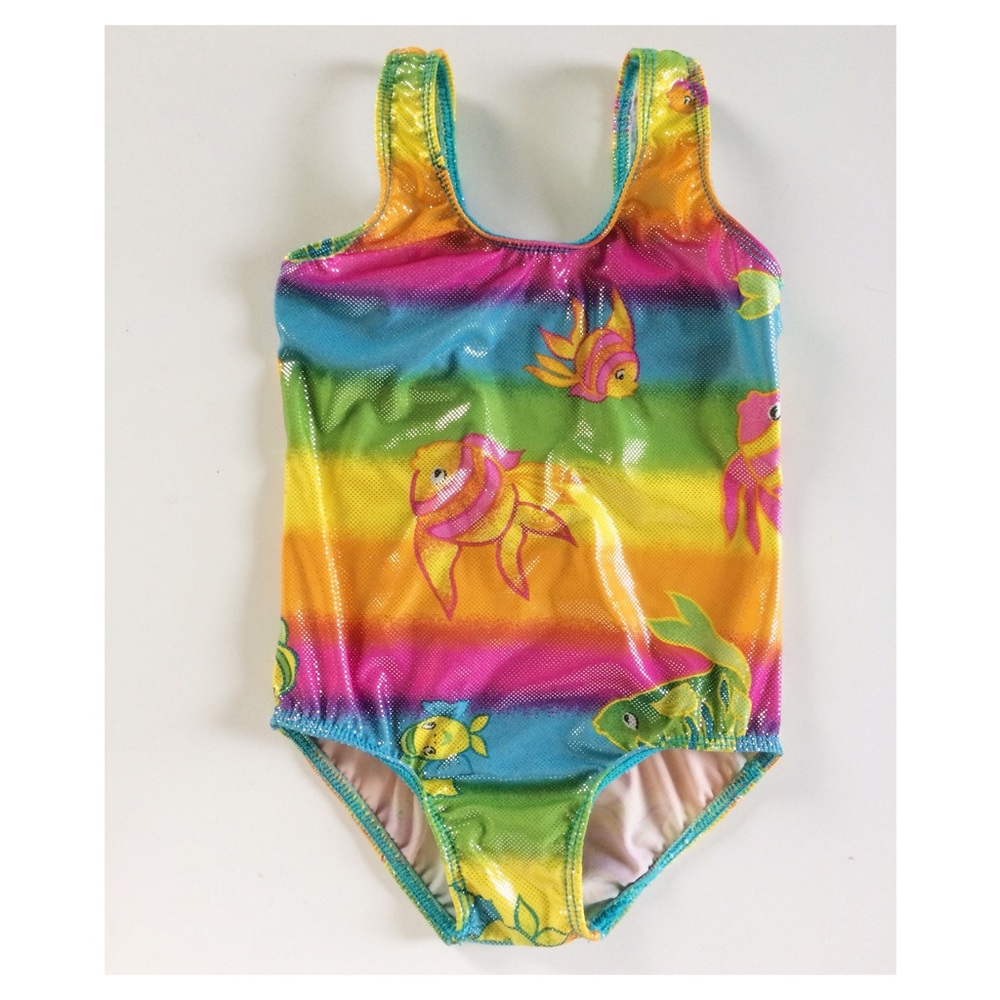 Vintage SAND N SUN Fish Print Colorful Swimsuit