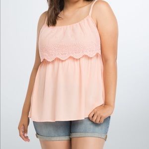 NWT Torrid Mesh Overlay Babydoll Top