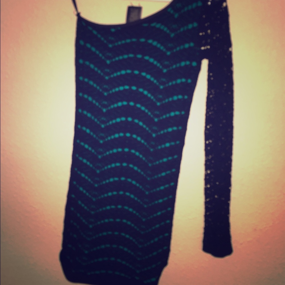 Black and Turquoise bodycon dress