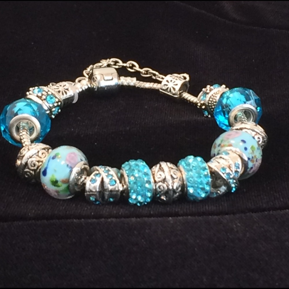 🎊HP7/25 🎊NEW Luxury Silver Plated Beads Crystal