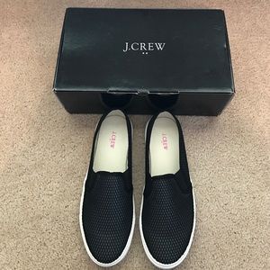 J. Crew Black Perforated Sneakers. New!