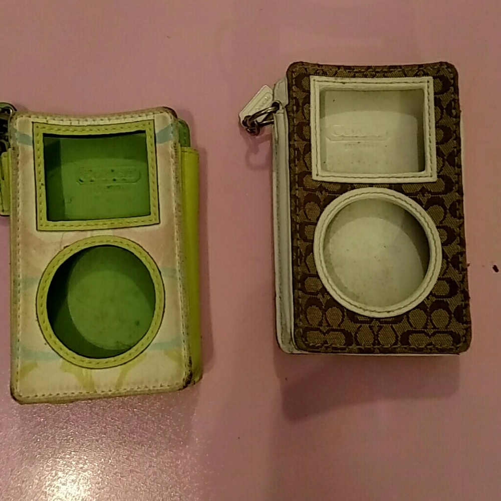 Set of two coach ipod cases