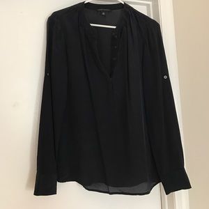 Banana Republic silk navy blouse