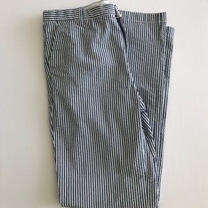 Boys blue and white seersucker pants.