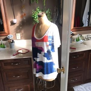 Short Sleeve T with Abstract Print