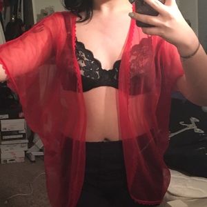 Shear Red Cardigan / Kimono