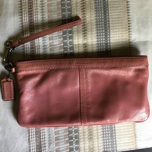 Large Pink Coach Wristlet