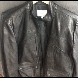 Black leather jacket worn once.