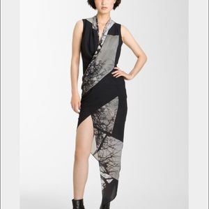 NWT Tree Collage Print dress Helmut Lang