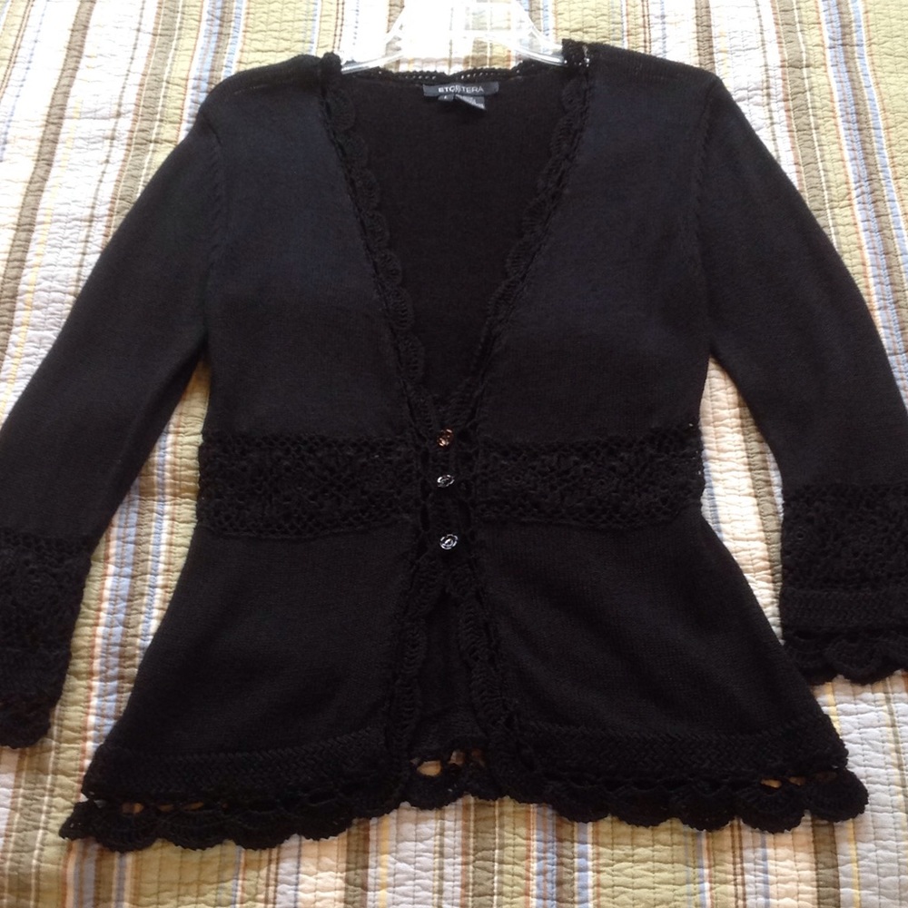 Beautiful sweater with crochet edges