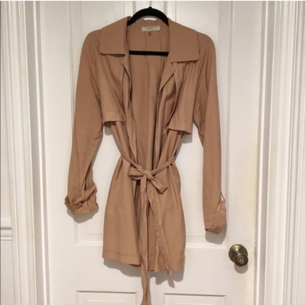 Tan oversized trench coat