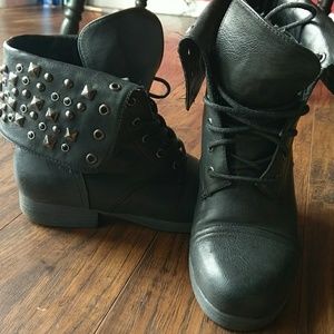 Studded combat boots