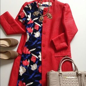 Floral jersey shirt dress