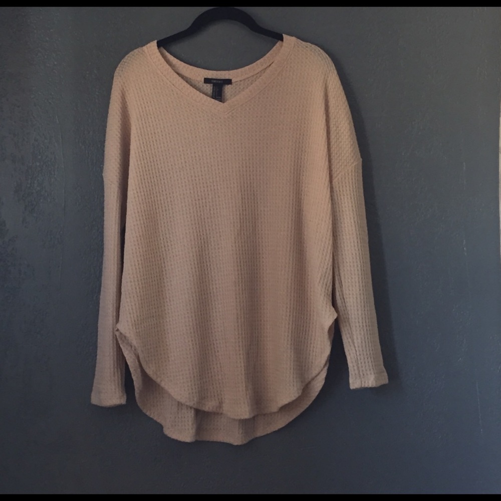 Long Sleeve Waffle Knit Top