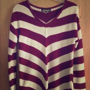 Chevron striped chunky sweater