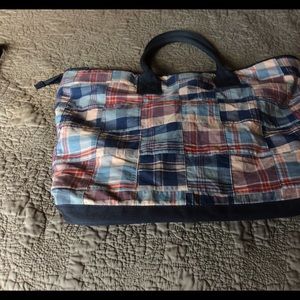 j Crew cotton canvas tote bag