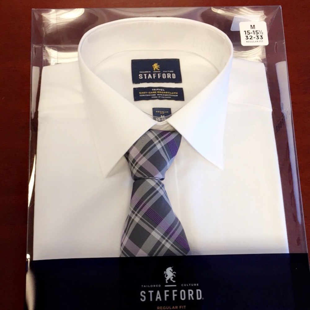 ALL SIZES AVAILABLE!!! Stafford Shirt and Tie Set