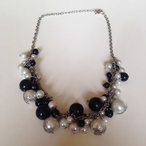 Black and white party necklace