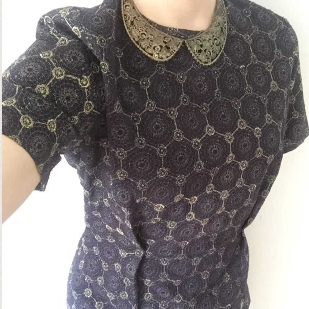 Designer Purple and Gold Business Dress