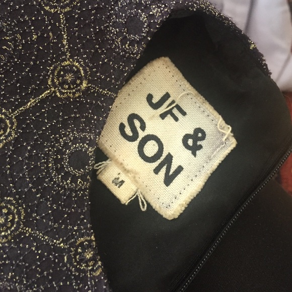 Designer Purple and Gold Business Dress - Picture 4 of 4