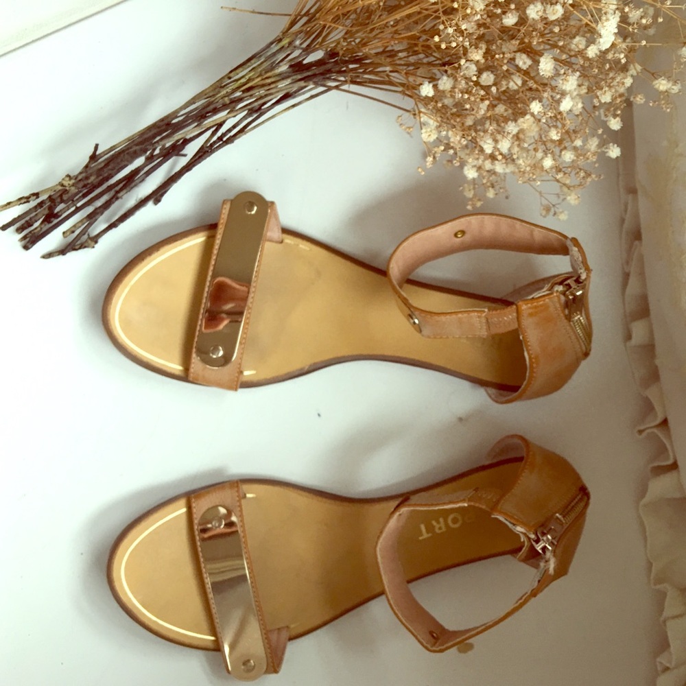 Report gold plated sandals