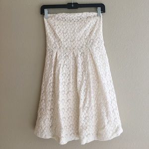 Strapless, flower printer dress