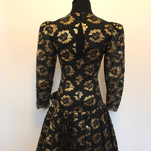 Vintage Dresses - Gorgeous vintage 80's dress gold lace Vintage Dresses - Gorgeous vintage 80's dress gold lace
