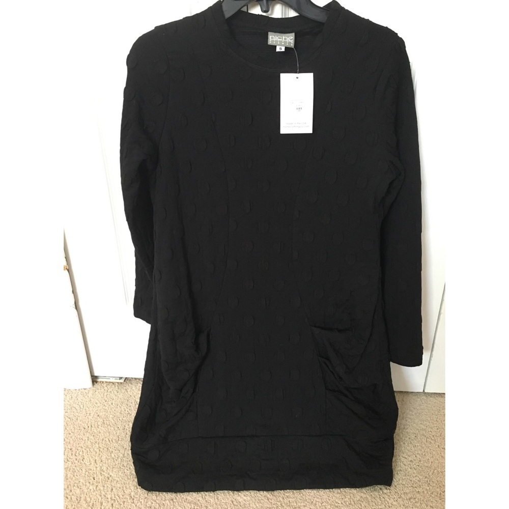 Black Dotted Strut Tunic/Dress