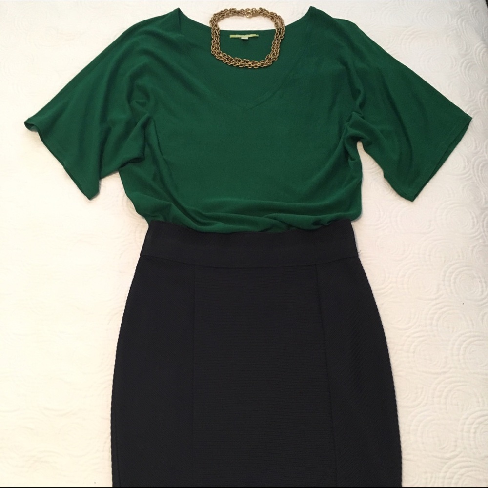 Emerald Green Wide Sleeve Knit Top