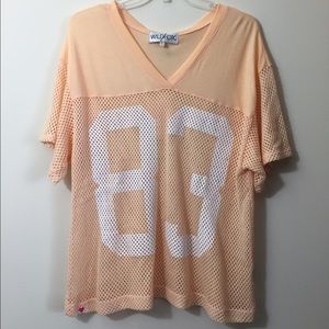 NWT-Wildfox Big 83 Rose Macaron Tee, L