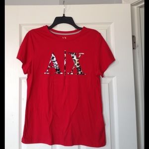 Red Armani Exchange shirt
