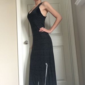 Nautical grey heather maxi dress