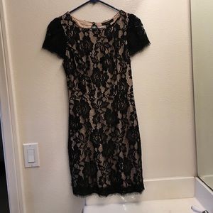 Modest black lace dress