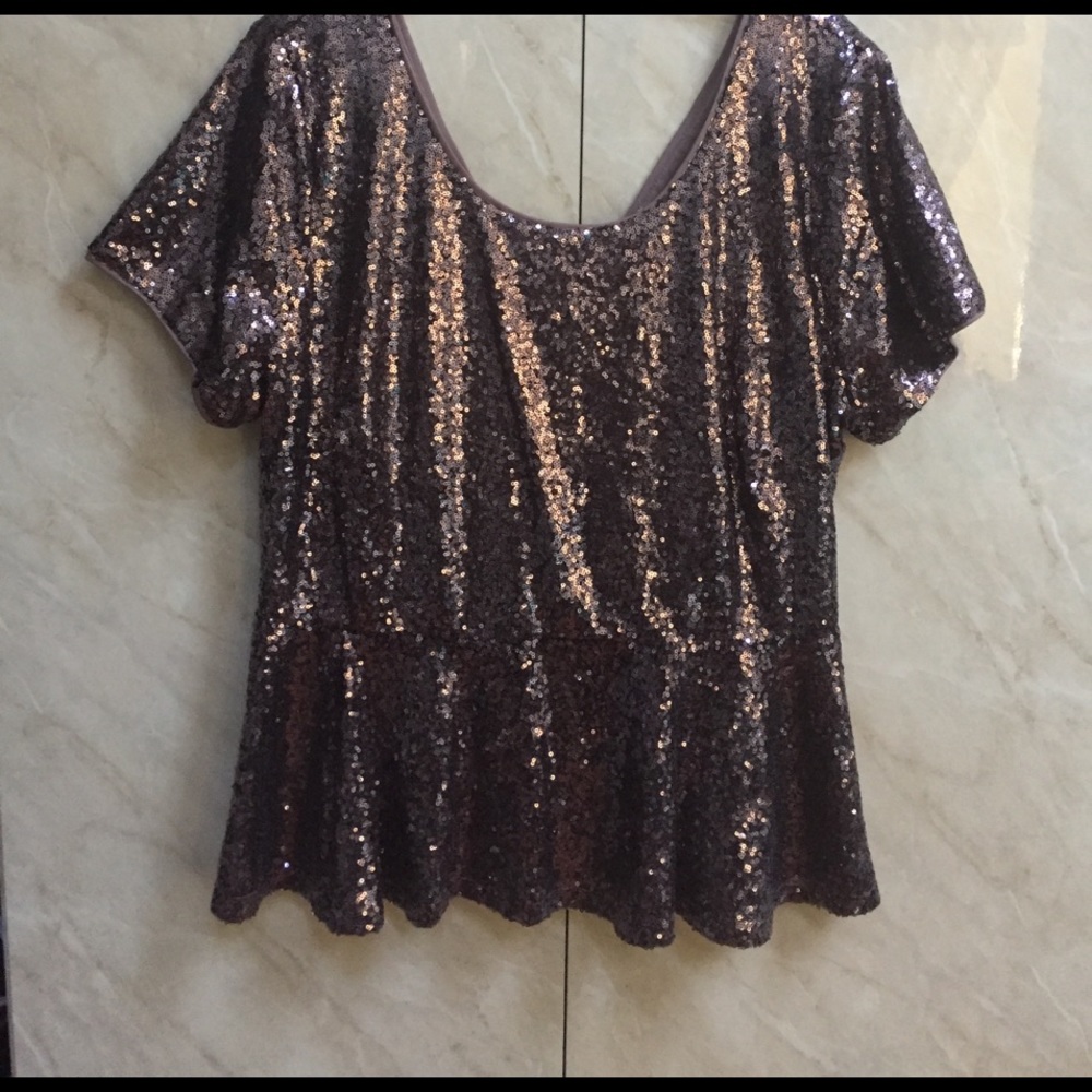 Plus sequin top